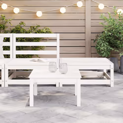 vidaXL Set Divani da Giardino 2 pz Bianchi in Legno Massello di Pino - Vista aggiuntiva 3