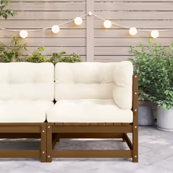 vidaXL Divano Angolare da Giardino con Cuscini Crema Massello di Pino - Vista aggiuntiva 3