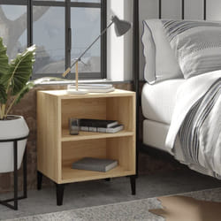 Vidaxl - Comodino con Gambe in Metallo Rovere Sonoma 40x30x50 cm 748061