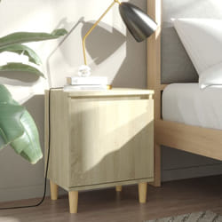 Vidaxl - Comodino con Gambe in Legno Massello Rovere Sonoma 40x35x50cm 951230