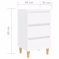 VidaXL 805887 comodino Bianco - Vista aggiuntiva 6