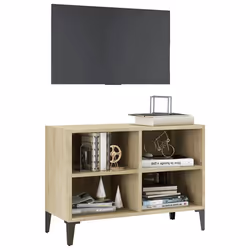 vidaXL Mobile TV con Gambe in Metallo Rovere Sonoma 69,5x30x50 cm - Vista aggiuntiva 3