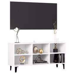 vidaXL Mobile TV con Gambe in Metallo Bianco 103,5x30x50 cm - Vista aggiuntiva 3