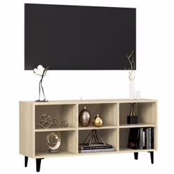 vidaXL Mobile TV con Gambe in Metallo Rovere Sonoma 103,5x30x50 cm - Vista aggiuntiva 3