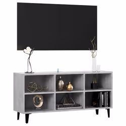 vidaXL Mobile TV con Gambe in Metallo Grigio Cemento 103,5x30x50 cm - Vista aggiuntiva 3