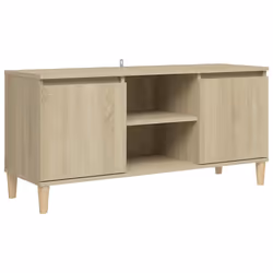vidaXL Mobile TV con Gambe in Legno Rovere Sonoma 103,5x30x50 cm - Vista aggiuntiva 2