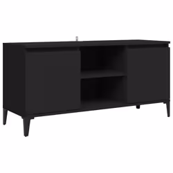 vidaXL Mobile TV con Gambe in Metallo Nero 103,5x30x50 cm - Vista aggiuntiva 2