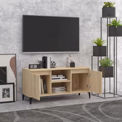 vidaXL Mobile TV con Gambe in Metallo Rovere Sonoma 103,5x35x50 cm - Vista aggiuntiva 3