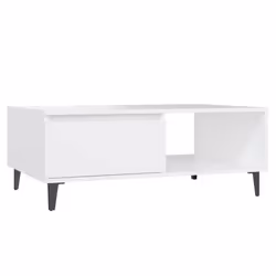 vidaXL Tavolino da Salotto Bianco 90x60x35 cm in Legno Multistrato - Vista aggiuntiva 2
