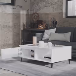 vidaXL Tavolino da Salotto Bianco 90x60x35 cm in Legno Multistrato - Vista aggiuntiva 3