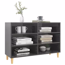 vidaXL Credenza Grigio Lucido 103,5x35x70 cm in Legno Multistrato - Vista aggiuntiva 3