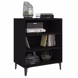 vidaXL Credenza Nera 57x35x70 cm in Legno Multistrato - Vista aggiuntiva 3