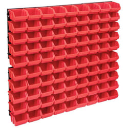 Vidaxl - Kit Contenitori 96 pz con Pannelli a Parete Rosso e Nero 63026