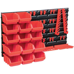 Kit Contenitori 39 pz con Pannelli a Parete Rosso e Nero Vidaxl 4426