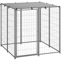 Canile Recinto per Cani Argento 110x110x110 cm in Acciaio Vidaxl 1184