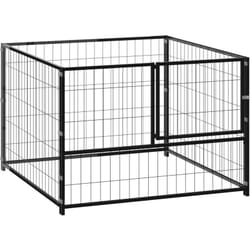 Gabbia per Cani, Kennel per Cani Nera 100x100x70 cm in Acciaio Vidaxl