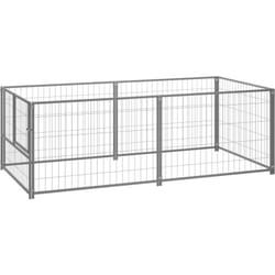 Gabbia per Cani Argento in Acciaio Recinzione Resistente varie dimensioni dimensioni: 200 x 100 x 70 cm