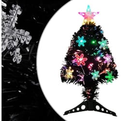 Vidaxl - Albero di Natale con Fiocchi di Neve led Nero 64cm Fibra Ottica