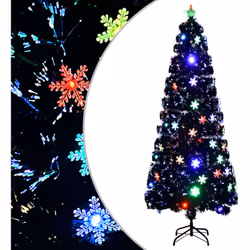 Create una magica atmosfera natalizia in casa vostra con questo albero di Natale artificiale con luci a fibra ottica e LED co ...