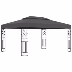 vidaXL Gazebo con Tetto Doppio e Luci LED 3x4 m Antracite - Vista aggiuntiva 3