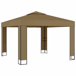 vidaXL Gazebo con Tetto Doppio e Luci LED 3x3x2,7 m Grigio Talpa - Vista aggiuntiva 3