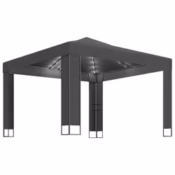 vidaXL Gazebo con Tetto Doppio e Stringa di Luci LED 3x3 m Antracite - Vista aggiuntiva 2