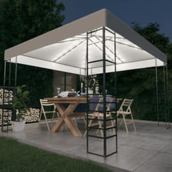 Vidaxl - Gazebo da Giardino con Luci a Stringa led 3x3 m Bianco