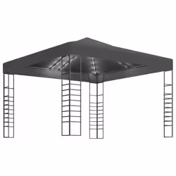 vidaXL Gazebo da Giardino con Luci LED a Stringa 3x3 m Antracite - Vista aggiuntiva 2