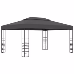 vidaXL Gazebo con Stringa di Luci LED 3x4 m Antracite - Vista aggiuntiva 3