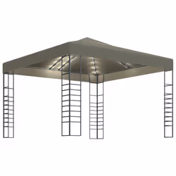 vidaXL Gazebo con Luci LED a Stringa 3x3 m Grigio Talpa - Vista aggiuntiva 2