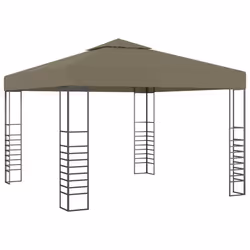 vidaXL Gazebo con Luci LED a Stringa 3x3 m Grigio Talpa - Vista aggiuntiva 3