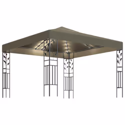 vidaXL Gazebo con Luci LED a Stringa 3x3 m Grigio Talpa - Vista aggiuntiva 2