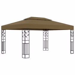 vidaXL Gazebo con Tetto Doppio e Luci LED 3x4 m Grigio Talpa - Vista aggiuntiva 3
