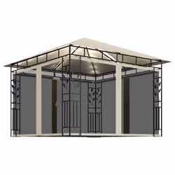 vidaXL Gazebo con Zanzariera e Luci LED 3x3x2,73 m Crema - Vista aggiuntiva 2