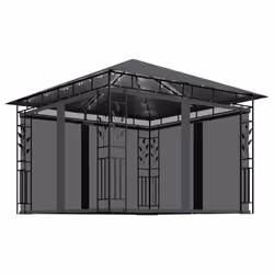 vidaXL Gazebo con Zanzariera e Luci LED 3x3x2,73 m Antracite - Vista aggiuntiva 2