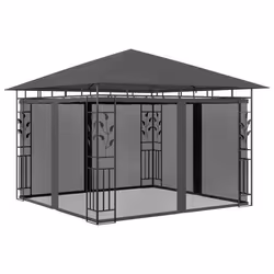 vidaXL Gazebo con Zanzariera e Luci LED 3x3x2,73 m Antracite - Vista aggiuntiva 3