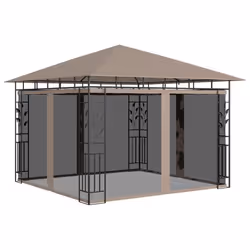 vidaXL Gazebo con Zanzariera Luci LED 3x3x2,73 m Grigio Talpa - Vista aggiuntiva 3