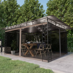 Vidaxl - Gazebo con Zanzariera Luci led 4x3x2,73 m Grigio Talpa