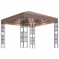 vidaXL Gazebo con Luci a Stringa LED 3x3 m Grigio Talpa - Vista aggiuntiva 2