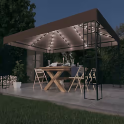 Questo ampio gazebo sarà un'aggiunta elegante al vostro spazio abitativo all'aperto, mantenendo la famiglia e gli ospiti al f ...