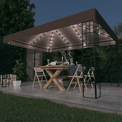 Vidaxl - Gazebo con Luci a Stringa led 4x3 m Grigio Talpa 806317