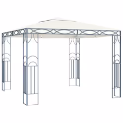 vidaXL Gazebo con Stringa di Luci LED 300x300 cm Crema - Vista aggiuntiva 3