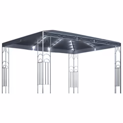vidaXL Gazebo con Stringa di Luci LED 400x300 cm Antracite - Vista aggiuntiva 2