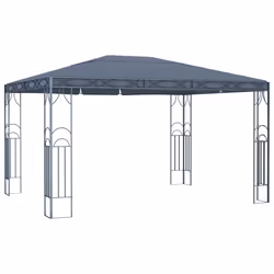 vidaXL Gazebo con Stringa di Luci LED 400x300 cm Antracite - Vista aggiuntiva 3