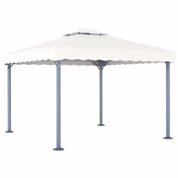 vidaXL Gazebo con Stringa di Luci LED 300x300 cm Crema in Alluminio - Vista aggiuntiva 3