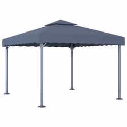 vidaXL Gazebo con Stringa di Luci LED 300x300 cm Antracite Alluminio - Vista aggiuntiva 3