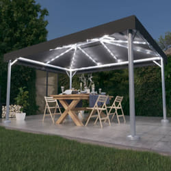 Vidaxl - Gazebo con Pareti e Luci led 400x300 cm Antracite in Alluminio