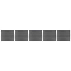 Vidaxl - Set Pannelli di Recinzione in wpc 872x146 cm Nero
