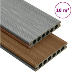 Vidaxl - Listoni Decking wpc con Accessori Marroni e Grigi 10 m² 2,2 m