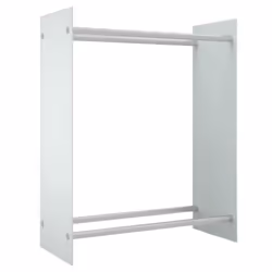 vidaXL Porta Legna Bianco 80x35x100 cm in Vetro Temperato - Vista aggiuntiva 2